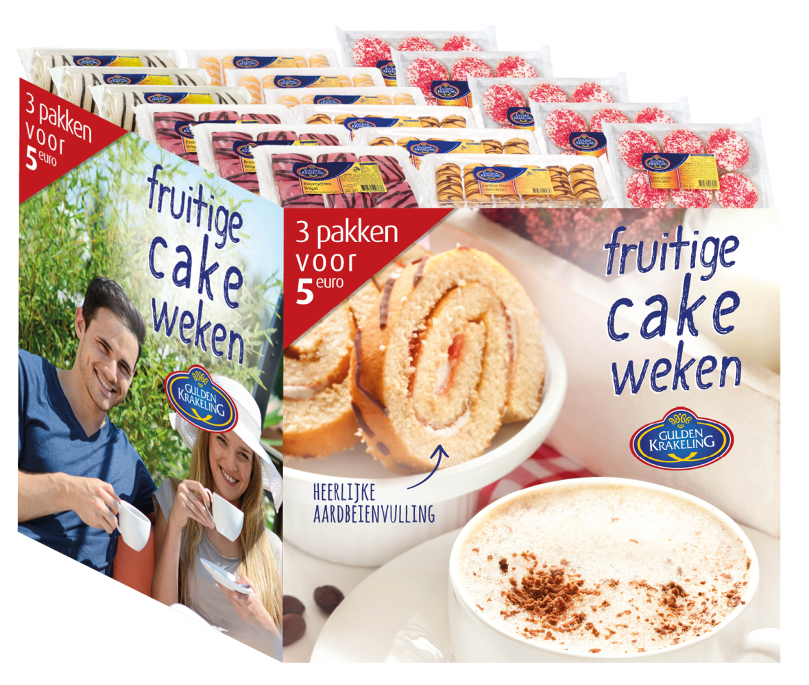 De Gulden Krakeling Fruitige cake weken - Cake display